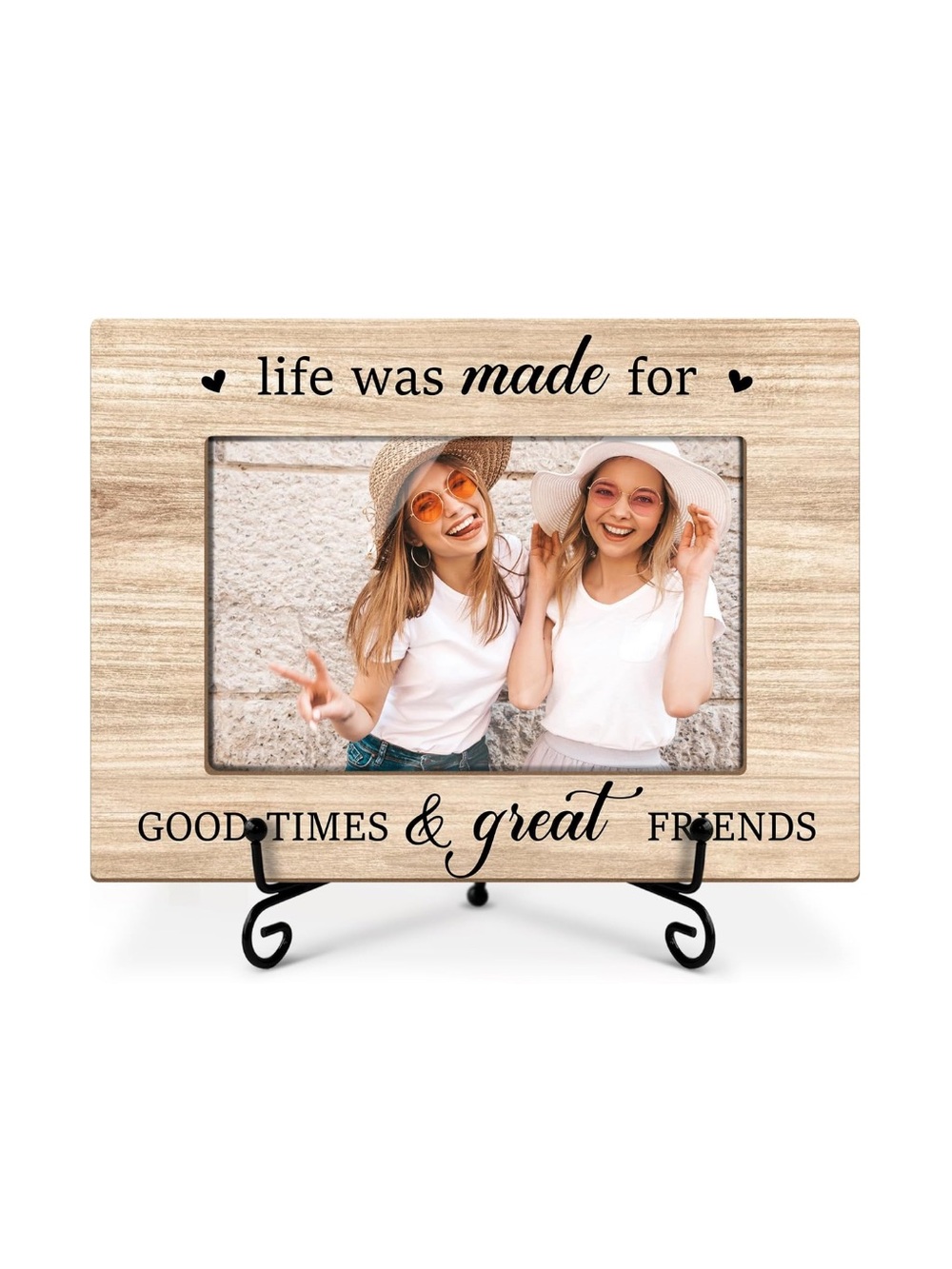 ‘Friends’ Wood Picture Frame with Metal Stand